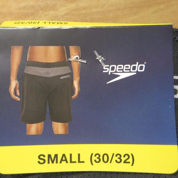 SPEEDO Tech Volley Swim Shorts Sz S (30-32) Black Grey Swim Trunks Swimsuit NWT - Picture 8 of 11